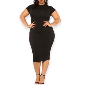 Fashion Nova Jojo Bodycon Dress Black Sz 1X